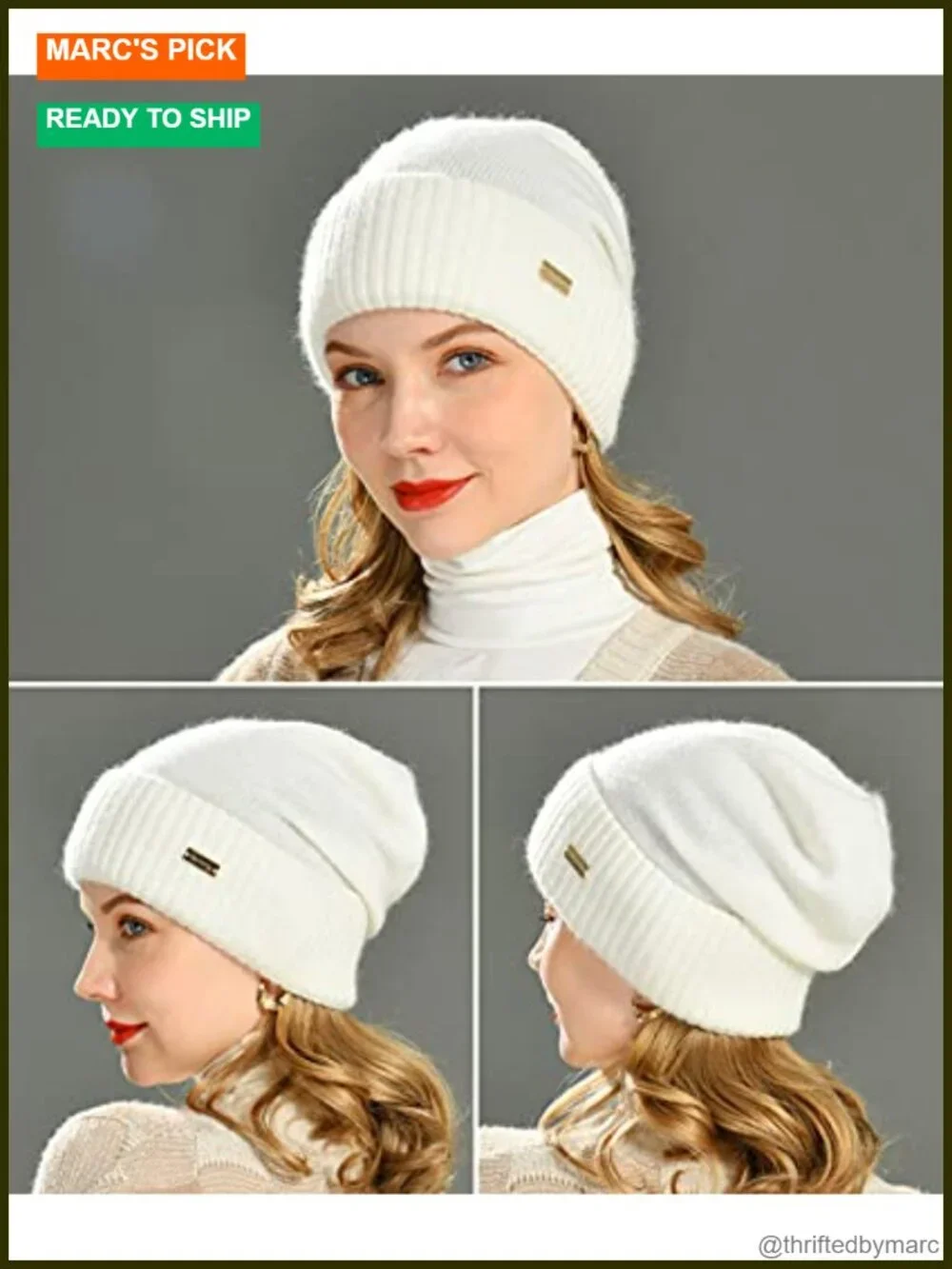 Slouchy Beanie Winter Knit Hat Cuffed Warm Lightweight Soft Beanie Cap